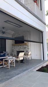 Retractable Power Screen Vinyl System Video Modern House Exterior House Exterior Patio Design
