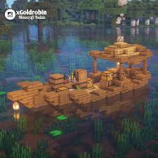 A Small Boat Minecraft Minecraftbuildingideas A Small Boat Minecraft In 2020 Minecraft Minecraft Bau Ideen Minecraft Kunst