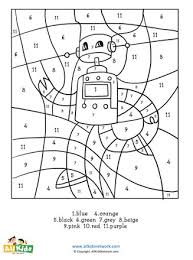 Sensory activity ideas using these robot pages: Robot Color By Number All Kids Network