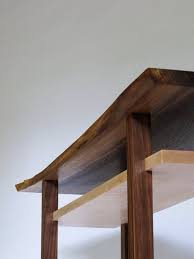 Walnut Console Table With Live Edge Table Top Narrow Table Etsy Live Edge Table Tops Narrow Table Live Edge Console Table