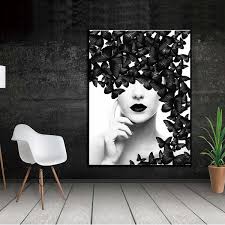 Check spelling or type a new query. Nordic Quote Poster Black White Butterfly Woman Wall Art Canvas Prints Wall Pictures Modern Paintings No Framed Wish