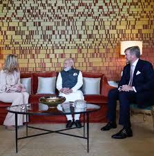 PM @narendramodi called-on His Majesty King Willem-Alexander and Her  Majesty Queen Máxima at the Royal Palace. They discussed the growing  partnership between India and the Netherlands. Both sides noted the close  cooperation