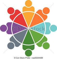 People Logo Pie Chart 8 Persons