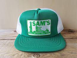 Sam S Trucking Rare Promo Vintage 80s Green White Mesh Trucker Snapback Hat Oilfield Transport Baseball Cap Debroni S Distributors Ballcap Mesh Trucker Hat White Mesh Hats