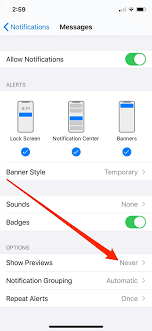 Note that you can only show previews of messages in the alert. How To Turn Off Text Message Preview On An Iphone