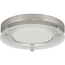 Dimensions are to be posted shortly.flushmount 1 light satin nickle finish read. Progress Lighting P8147 09 30k Brushed Nickel Led Flush Mount Light 7 1 4 Wide Integrated Led Flush Mount Ceiling Fixture With White Polycarbonate Lens Lightingdirect Com
