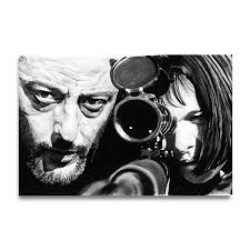 Classic Movie Poster Professional Matilda Leon Wall Art Black and White  Painting Picture for Living Room Printed Canvas Painting