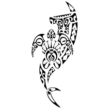 Black And White Hammerhead Shark Tattoo Beautiful Tribal Hammerhead Shark With Turtle Tattoo Design Maori Tattoo Polynesian Tattoo Designs Polynesian Tattoo