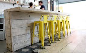 Raw Wooden Bar With High Stools Industrial Bar Furniture Bar Furniture Steel Chair