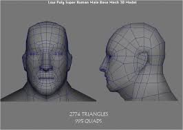 Low Poly Super Human Male Base Mesh 3d Model Human Male Super Human Low Poly