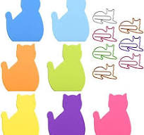 Cat Post It Notes 390 Pcs Cat & Dog Sticky Notes - Colorful Animal Post-its  With Paper Clips Bumper Stickers