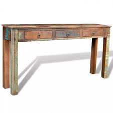 Wooden Console Table Drawers Storage Bedroom Side End Bar Stand Corner Display 8293 In 2020 Wooden Console Table Reclaimed Wood Console Table Reclaimed Wood Side Table