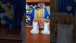 Banners, hanging & grad table decorations, centerpieces & yard signs. Royal Blue White Gold Party Decoration Decoraciones By Salinasskdecoration Youtube
