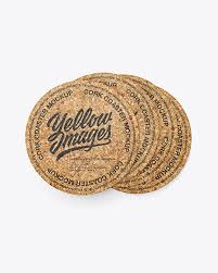 Free top class psd coasters mockups. Cork Beverage Coasters Psd Mockup Top View Free Psd Coaster Mockup