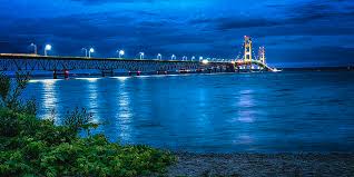 Most years, the michigan governor leads off the start of the bridge walk and president george h. The Mackinac Bridge At Night From Mackinaw City Grk5391 0807201 Photograph By Greg Kluempers