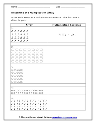 Determine The Multiplication Array Multiplication Array Worksheets 3rd Grade Math