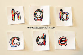 Free printable 1 inch x 1 inch upper case and lower case letter tiles to use for alphabet crafts, games and other learning activities. Rainbow Writing 101 Ways To Teach The Alphabet Gift Of Curiosity