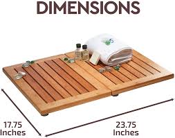 These cedar outdoor shower enclosures can be put anywhere or if you want that 4th cedar wall against the house. Amazon Com Premium Bamboo Bathroom Floor Mat Foldable Non Slip Shower Floor Mat And Doormat Folds For Easy Storage 18 X 24 Inches Home Kitchen
