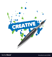 Logo Brush And Blue And Green Spray Paint Vector Image