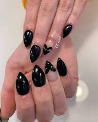Comme Des Garcons Nails Acrylic Nails Stiletto Nails Black Nails Nail Art Heart Nails Acrylic Nail Designs Black Nails Winter Nails Acrylic
