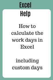 How To Calculate Work Days In Excel In 2020