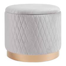 Shop our selection of ottomans and poufs online to bring your living room together, plus get free shipping today! Btfy Velvet Storage Stool Large Grey Storage Footstool With Gold Base Round Storage Ottoman Pouffe Box