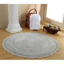 A rug in your bathroom is practical, of course. Ophelia Co Wingert Round Crochet Designer Circle 100 Cotton Non Slip Bath Rug Designer Bath Rugs Round Bathroom Rugs Traditional Furniture
