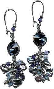 Get Started On Your Own Style Of Tiffany Bleu Earrings By Scooping Up Some Rivolis Swarovski Bicones And Keishi Pe Earrings Crystal Earrings Stunning Earrings