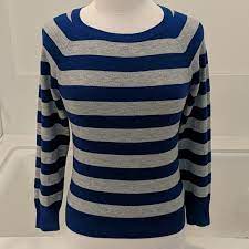 Hollister Sweaters Blue And Gray Striped Sweater Wool Mix Small Poshmark