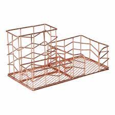 Wilko Rose Gold Rooms Desk Tray Wilko