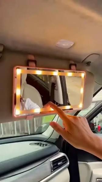🚗🪞💄ESPEJO CON LUZ LED PARA TAPASOL DE CARRO💄🪞🚘, 💋Parasol regulable  para carro, espejo de maquillaje, pantalla táctil, luz LED eléctrica💋,  💡Iluminación capacitiva de pantalla táctil, un toque es ...