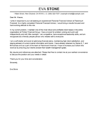 Whether you're looking for a job in the private or public sector, our civil engineer cover letter sample and writing tips will help you convince employers you're the right person for the job. Personal Financial Advisor Cover Letter Examples Livecareer