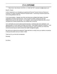 Use our sample 'sample financial advisor resume.' read it or download it for free. Personal Financial Advisor Cover Letter Examples Livecareer