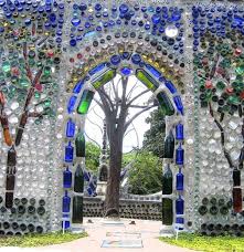 Glass Bottle Walls Recycling Weinflaschen Flaschenwand Leere Weinflaschen