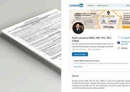Having a resume, cover letter and linkedin profile written by the same person creates a strategic consistency between a job seeker's application materials and online presence. Executive Resume And Linkedin Profile Writing Services