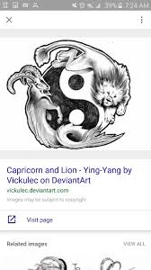 Capricorn And Lion Ying Yang Capricorn Tattoo Yin Yang Tattoos Tattoos For Daughters