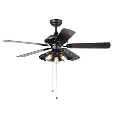 My old fan with lights measured 20 3/8 from the ceiling i plan on using either a chrome or matte black strip to cover the gap. Home Accessories Inc 52 In Matte Black Ceiling Fan With Light 5 Blade