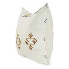 The famous sabra cactus pillow handwoven by berber women of morocco using rayon known as sabra cactus silk on traditional wooden looms, decorated with a variety of abstract designs, geometric shapes, and tribal patterns that. Ecru Cactus Silk Euro Pillow