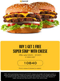 Deal applicable to charbroiled a.1. Carls Jr July 2021 Coupons And Promo Codes