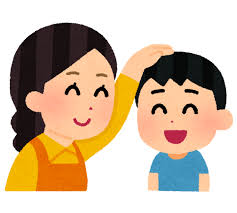 男の子の頭をなでるお母さんのイラスト | かわいいフリー素材集 いらすとや