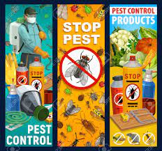 Contact ehrlich pest control today and discuss getting rid of flying ants today. Pest Control Service Vector Banners Insects Exterminator And Royalty Free Cliparts Vectors And Stock Illustration Image 141022232