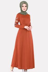 Modaselvim 59 Tl Kollari Nakisli Kemerli Elbise Ukb5036 Kiremit Elbise The Dress Elbiseler