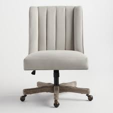 Ava Gray Velvet Channel Back Office Chair