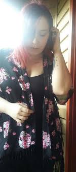 Black Skull Floral Fringe Kimono