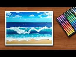 Cara menggambar sunset dengan gradasi warna oil pastel. Cara Menggambar Pemandangan Pantai How To Draw A Scenery Of Sea Beach Youtube In 2021 Drawings Scenery Beach