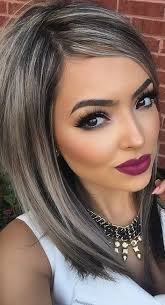 Beautiful Makeup In 2020 Hair Color For Brown Skin Grey Hair Color Gray Hair Highlights