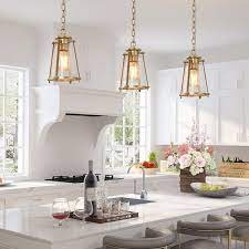 Glass pendants for kitchen island. Glam Gold 1 Light Glass Ceiling Island Pendant Lights For Dining Room W 7 5 X H 11 Overstock 31792520