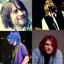 Different Hair Colours Of Kurt Cobain Really Like The Blue And The Brown Grunge Musica Banda