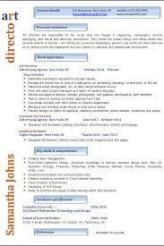 resume examples 2017: art director 