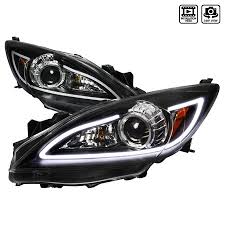 Spec D Projector Headlights Led Drl Black Color In 2020 Mazda Projector Headlights Mazda 3